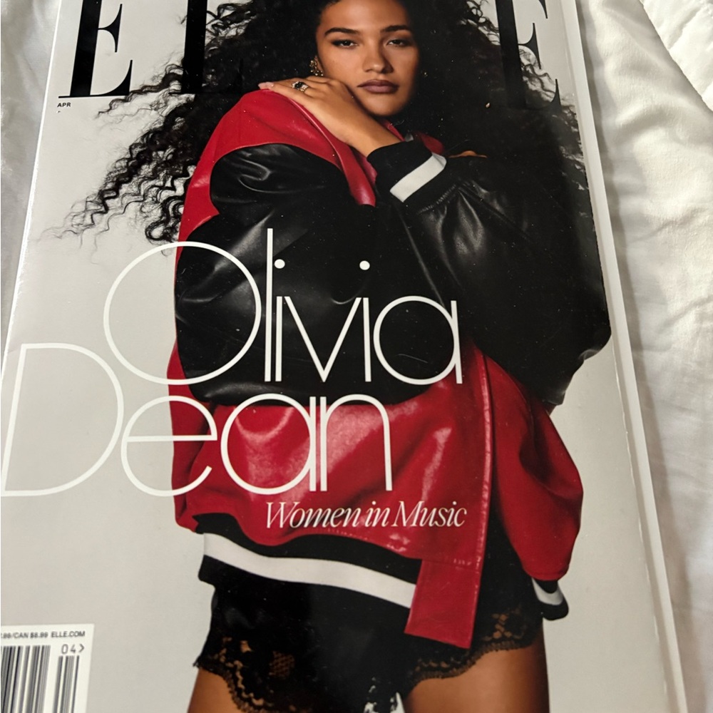 NEW Elle Olivia Dean Red and Black Varsity Bomber Jacket 2026